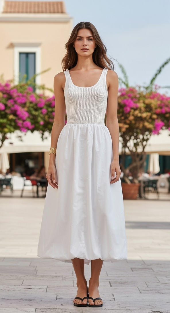 white spaghetti strap maxi dress